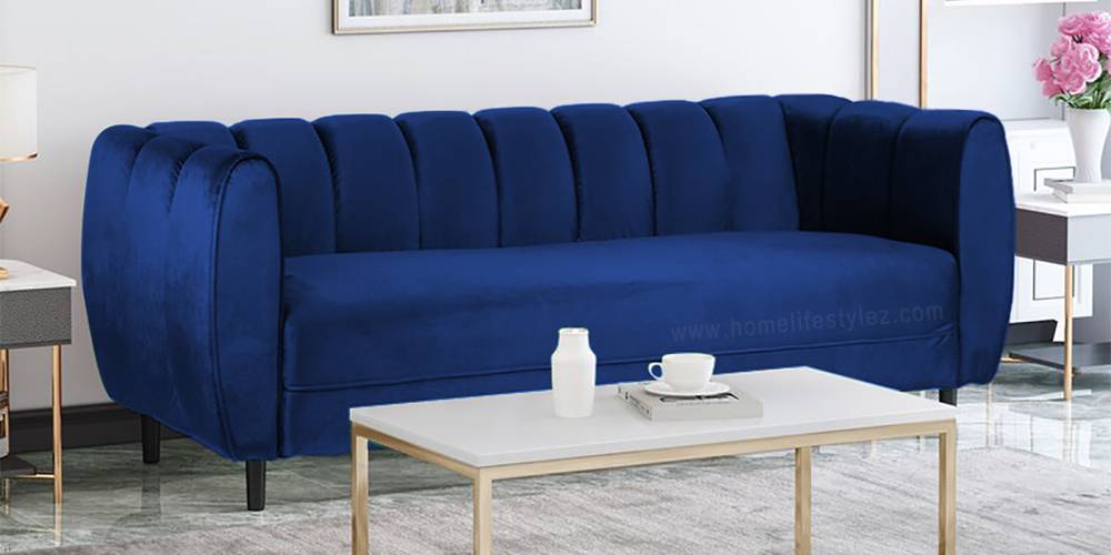 Camaride Fabric Sofa (Navy Blue) by Urban Ladder - - 