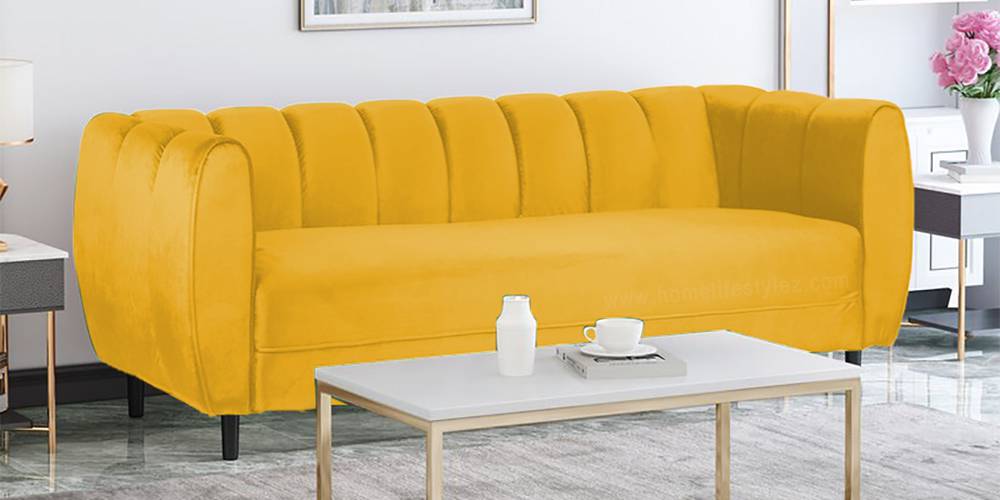 Camaride Fabric Sofa (Yellow) by Urban Ladder - - 
