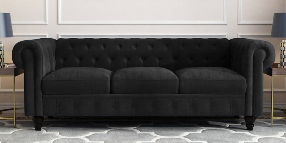 Azure Fabric Sofa (Black) by Urban Ladder - - 