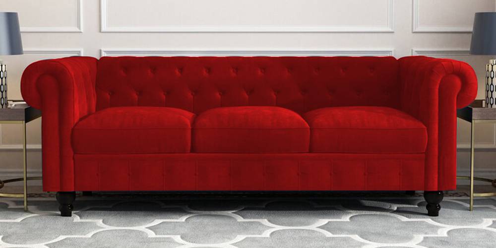 Azure Fabric Sofa (Red) by Urban Ladder - - 
