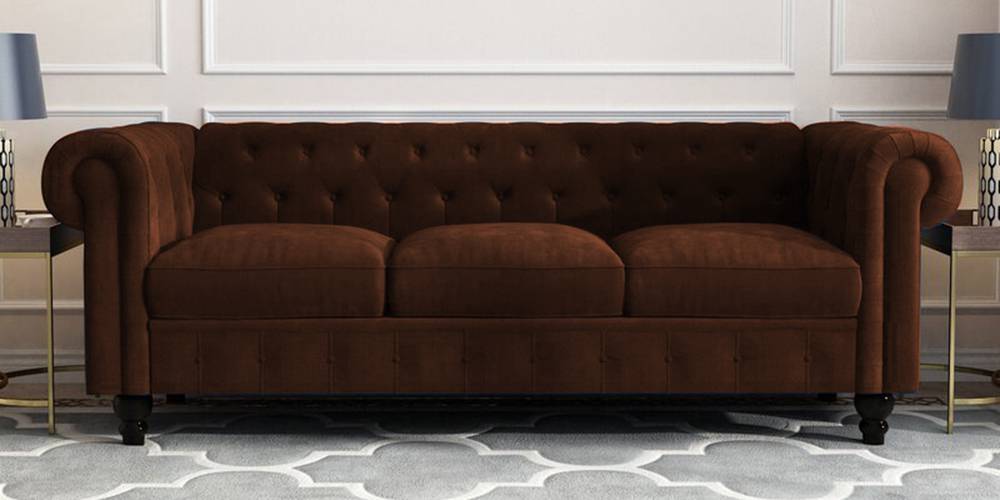 Azure Fabric Sofa (Brown) by Urban Ladder - - 