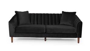 Mid Century Fabric Sofa (Black)