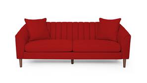 Mid Century Fabric Sofa (Red)