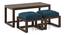 Avril Solid Wood Bench (Delft Blue, Mango Walnut Finish) by Urban Ladder - Design 1 Side View - 633072