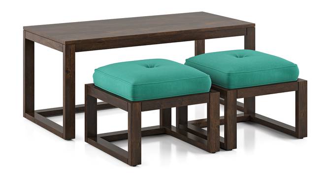 Avril Solid Wood Bench (Lagoon Green, Mango Walnut Finish) by Urban Ladder - Design 1 Side View - 633073