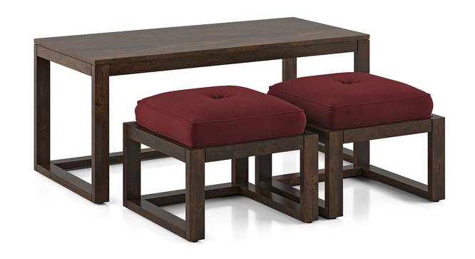 Avril Solid Wood Bench (Mango Walnut Finish, Rococco Red) by Urban Ladder - Design 1 Side View - 633074