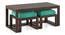 Avril Solid Wood Bench (Lagoon Green, Mango Walnut Finish) by Urban Ladder - Ground View Design 1 - 633077