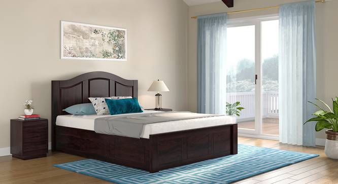 Ballito Solid Wood Box Storage Bed (Mahogany Finish, King Bed Size) by Urban Ladder - Front View Design 1 - 633099