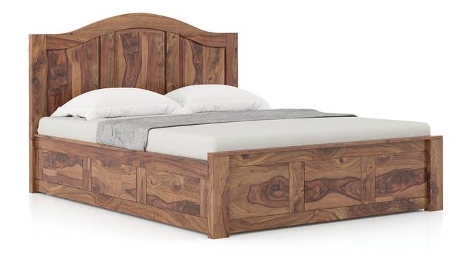 Ballito Solid Wood Box Storage Bed (Teak Finish, King Bed Size) by Urban Ladder - Design 1 Side View - 633103