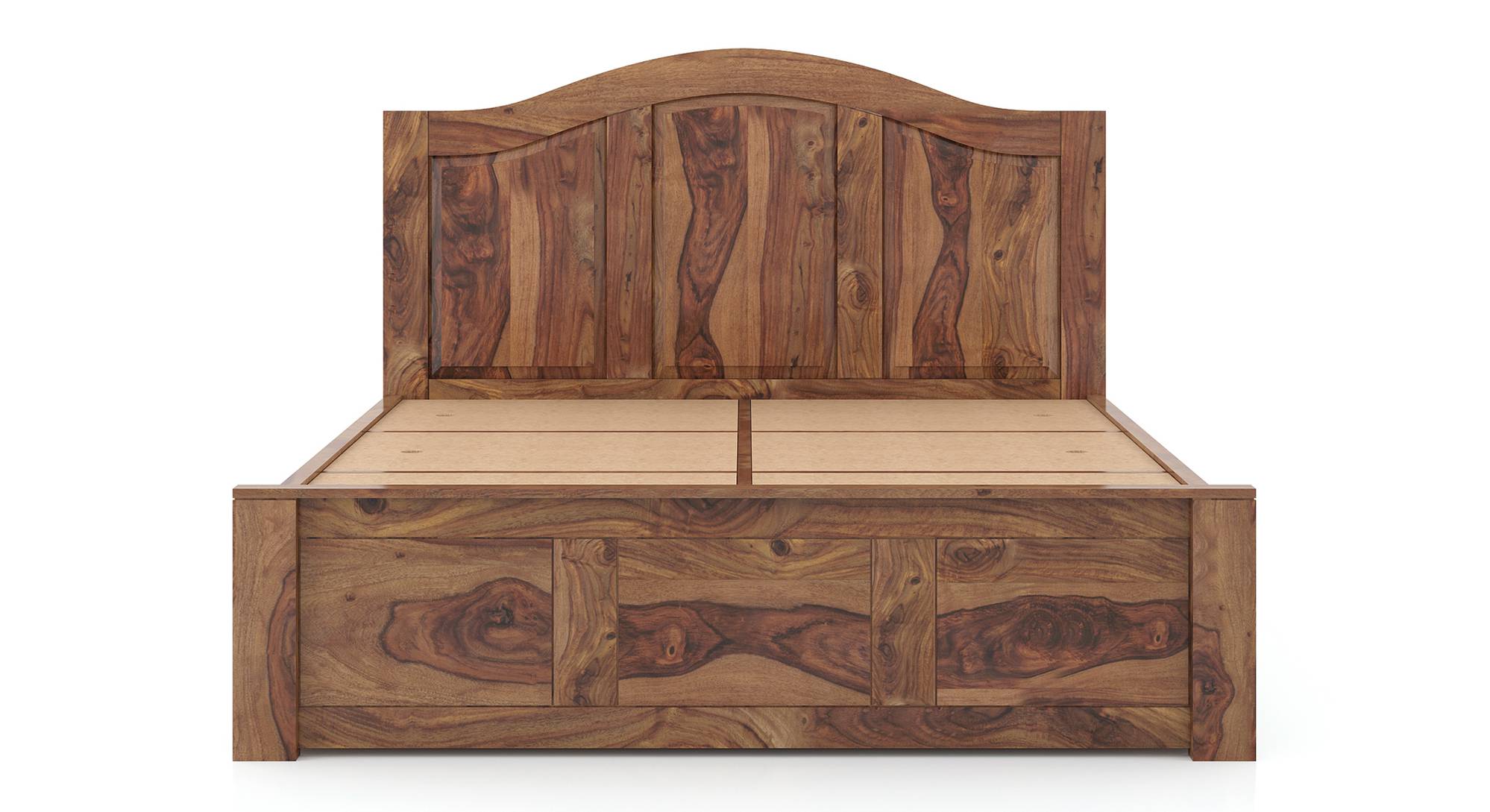 Ballito Solid Wood King Size Box Storage Bed in Mahogany Finish Urban
