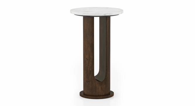 Orra Marble End Table in Mango Walnut Finish (Mango Walnut Finish) by Urban Ladder - Design 1 Side View - 633237