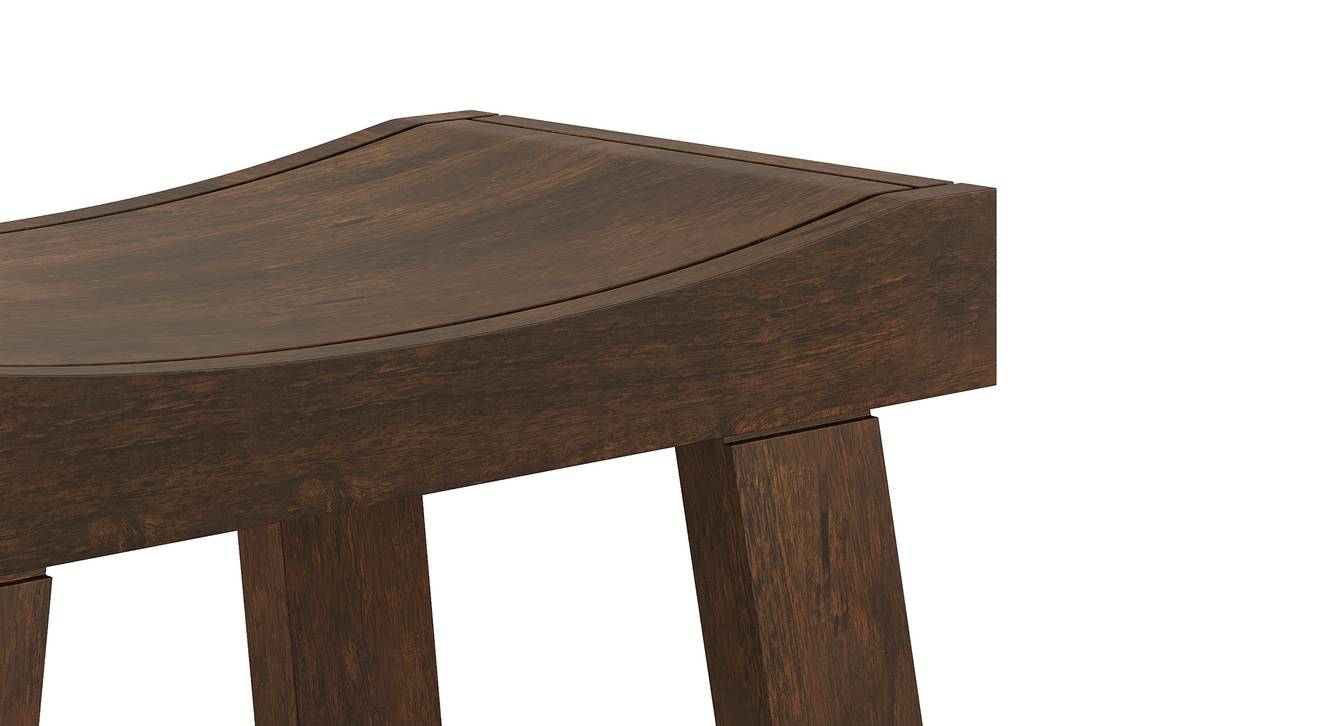 Tillman Solid Wood Bar Stool in Mango Walnut Finish Urban Ladder