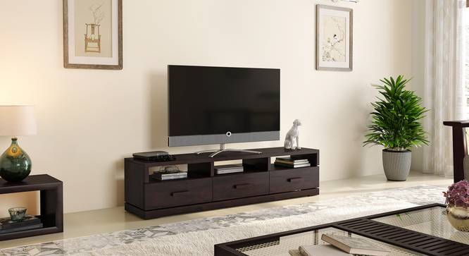 Carmond Solid Wood Free Standing TV Unit (Mahogany Finish) by Urban Ladder - Front View Design 1 - 633326
