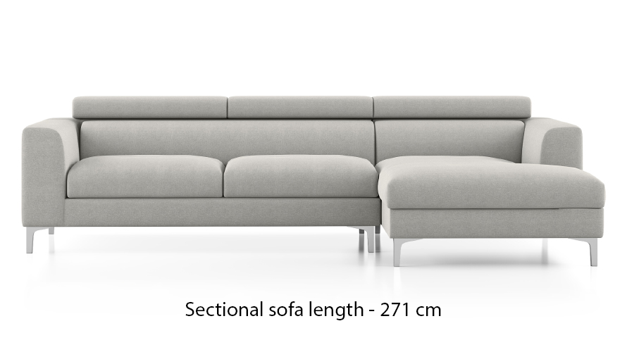 Chelsea Sectional Fabric Sofa (Vapour Grey) by Urban Ladder - - 