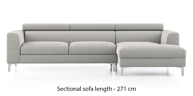 Chelsea Sectional Fabric Sofa (Vapour Grey) (None Standard Set - Sofas, Fabric Sofa Material, Regular Sofa Size, Sectional Sofa Type, Vapour Grey, Right Sectional Sofa Custom Set - Sofas)