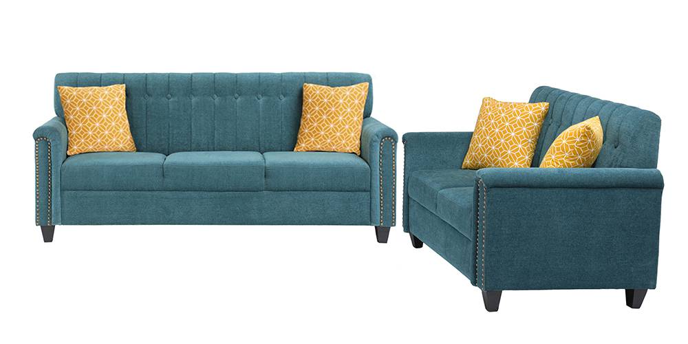 Rashmi Fabric Sofa - Green (Green, None Custom Set - Sofas, 3-2 Set Standard Set - Sofas, Fabric Sofa Material, Regular Sofa Size, Regular Sofa Type) by Urban Ladder - - 