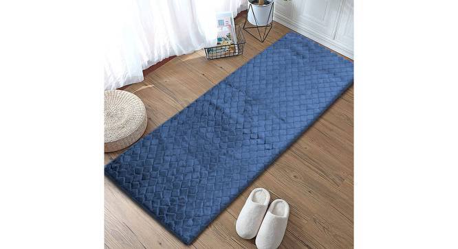 Luciana Blue Solid Natural Fiber 59x24 inches Runner (Green) by Urban Ladder - Front View Design 1 - 637491