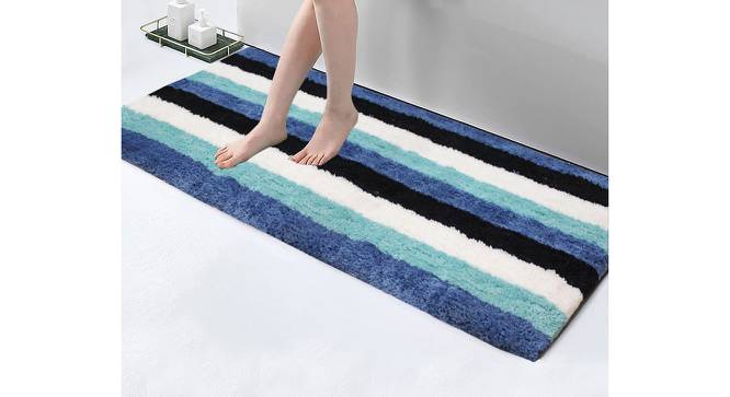 Miriam Blue Solid Natural Fiber 59x24 inches Runner (Blue) by Urban Ladder - Front View Design 1 - 637531