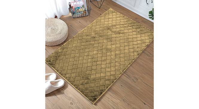 Nancy Gold Solid Natural Fiber 35x24 inches Anti skid Doormat (Gold, Medium Size) by Urban Ladder - Front View Design 1 - 637903
