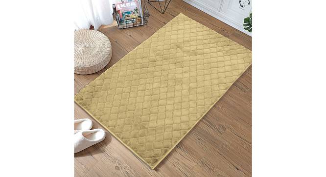 Kiana Gold Solid Natural Fiber 35x24 inches Anti skid Doormat (Gold, Medium Size) by Urban Ladder - Front View Design 1 - 637905