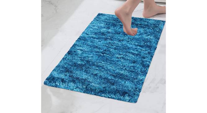 Andi Blue Solid Natural Fiber 55x23 inches Anti skid Doormat (Blue, Medium Size) by Urban Ladder - Front View Design 1 - 638092
