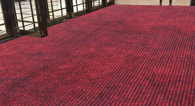 Emmie Maroon Solid Fabric 18x4 Ft Carpet (Maroon) by Urban Ladder - Design 1 Side View - 638223