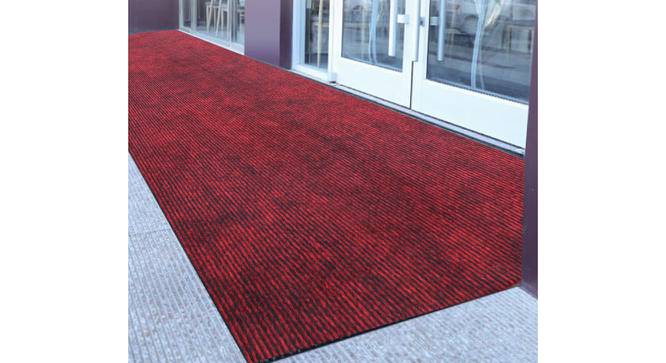 Dayana Maroon Solid Fabric 14x4 Ft Carpet (Maroon) by Urban Ladder - Front View Design 1 - 638252
