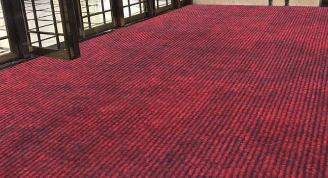 Dayana Maroon Solid Fabric 14x4 Ft Carpet (Maroon) by Urban Ladder - Design 1 Side View - 638269