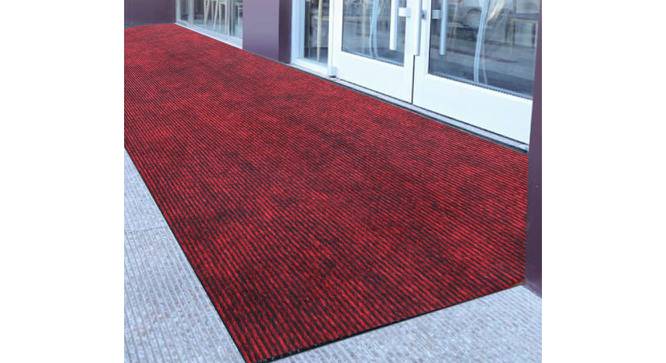 Emerie Maroon Solid Fabric 4x3 Ft Carpet (Maroon) by Urban Ladder - Front View Design 1 - 638307