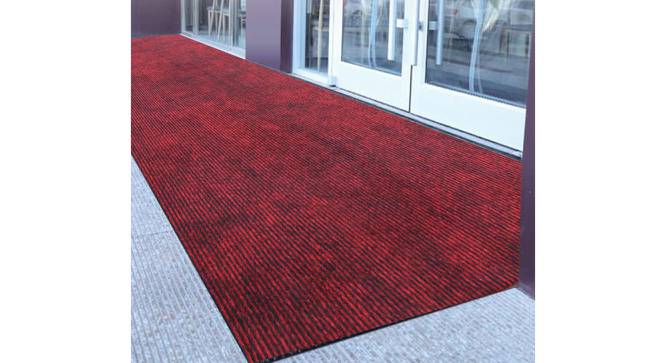 Ivory Maroon Solid Fabric 4x4 Ft Carpet (Maroon) by Urban Ladder - Front View Design 1 - 638308
