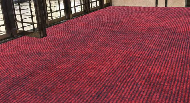 Leslie Maroon Solid Fabric 5x4 Ft Carpet (Maroon) by Urban Ladder - Design 1 Side View - 638317