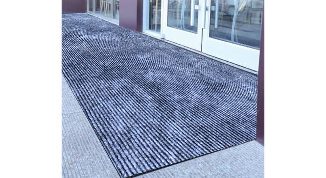 Novah Grey Solid Fabric 12x4 Ft Carpet (Grey) by Urban Ladder - Front View Design 1 - 638401