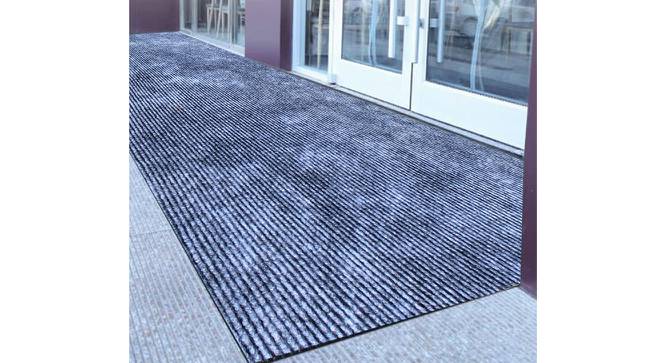 Alanna Grey Solid Fabric 4x3 Ft Carpet (Grey) by Urban Ladder - Front View Design 1 - 638441