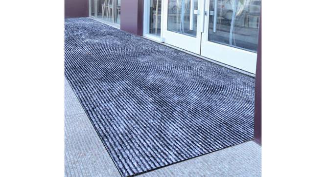 Amaia Grey Solid Fabric 4x4 Ft Carpet (Grey) by Urban Ladder - Front View Design 1 - 638497