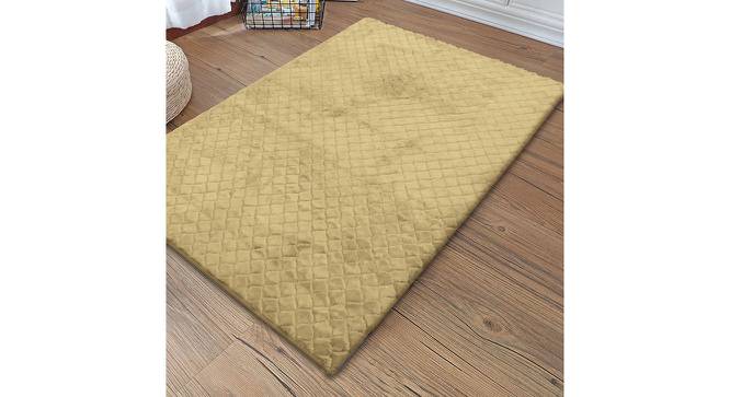 Bianca Gold Solid Natural Fiber 5x3 Ft Carpet (Gold) by Urban Ladder - Front View Design 1 - 638557