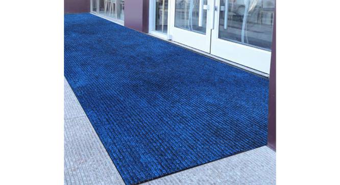 Macie Blue Solid Fabric 13x4 Ft Carpet (Blue) by Urban Ladder - Front View Design 1 - 638673
