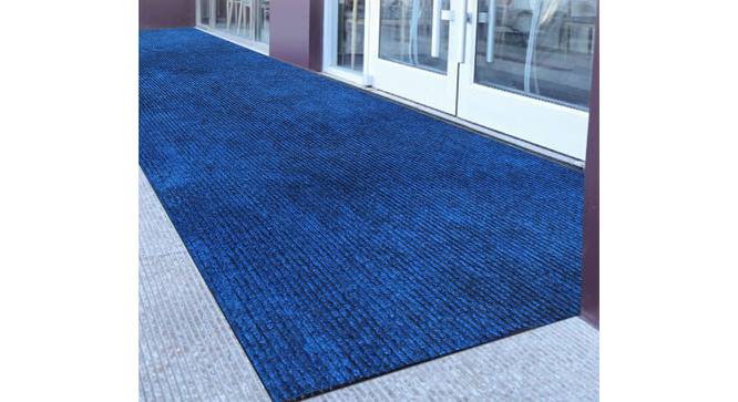 Dorothy Blue Solid Fabric 15x4 Ft Carpet (Blue) by Urban Ladder - Front View Design 1 - 638677
