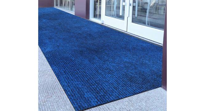 Adley Blue Solid Fabric 19x4 Ft Carpet (Blue) by Urban Ladder - Front View Design 1 - 638684