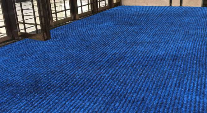 Macie Blue Solid Fabric 13x4 Ft Carpet (Blue) by Urban Ladder - Design 1 Side View - 638686