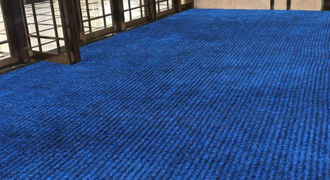 Dorothy Blue Solid Fabric 15x4 Ft Carpet (Blue) by Urban Ladder - Design 1 Side View - 638689