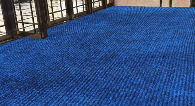 Kylee Blue Solid Fabric 12x4 Ft Carpet (Blue) by Urban Ladder - Design 1 Side View - 638712