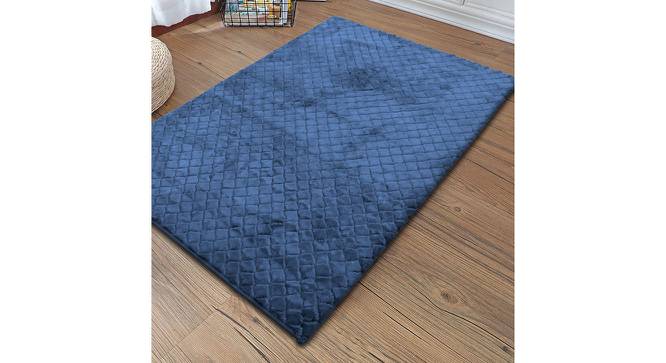 Nayeli Blue Solid Natural Fiber 5x3 Ft Carpet (Blue) by Urban Ladder - Front View Design 1 - 638768