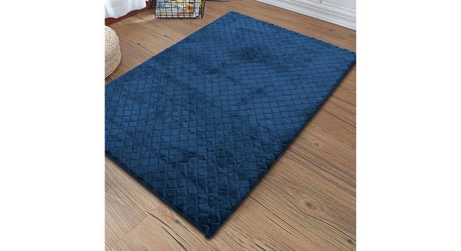 Allie Blue Solid Natural Fiber 5x3 Ft Carpet (Teal) by Urban Ladder - Front View Design 1 - 638769