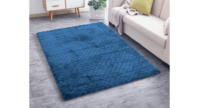 Regina Blue Solid Natural Fiber 6x4 Ft Carpet (Blue) by Urban Ladder - Front View Design 1 - 638770