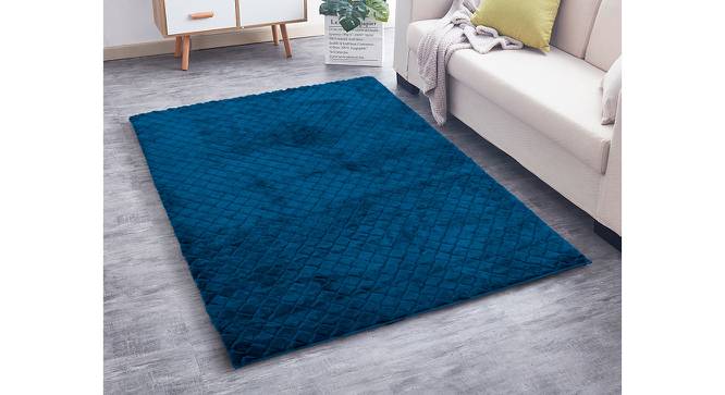 Annalise Blue Solid Natural Fiber 6x4 Ft Carpet (Teal) by Urban Ladder - Front View Design 1 - 638773
