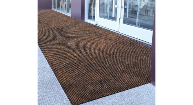 Dennis Beige Solid Fabric 7x4 Ft Carpet (Camel) by Urban Ladder - Front View Design 1 - 638916