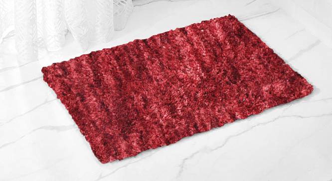 Kynlee Red Solid Natural Fiber 23x15 inches Anti-Skid Bath Mat (Red) by Urban Ladder - Front View Design 1 - 639087