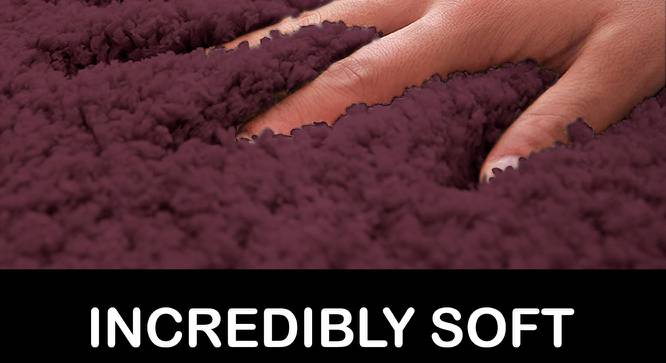Jayla Purple Solid Natural Fiber 24x16 inches Anti-Skid Bath Mat (Wine) by Urban Ladder - Design 1 Side View - 639092