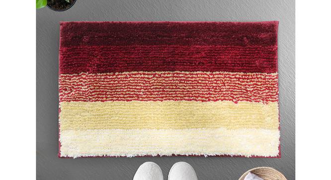 Lexi Maroon Solid Natural Fiber 24x16 inches Anti-Skid Bath Mat (Lava) by Urban Ladder - Front View Design 1 - 639205