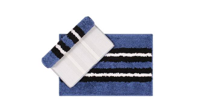 Aubriella Multicolor Solid Natural Fiber 23x15 inches Anti-Skid Bath Mat (Blue) by Urban Ladder - Front View Design 1 - 639209